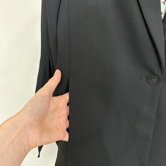 NWT Cartonnier Anthropologie Lloyd Tie Sleeve Easy Blazer in Black - Size 0 - Picture 10 of 13